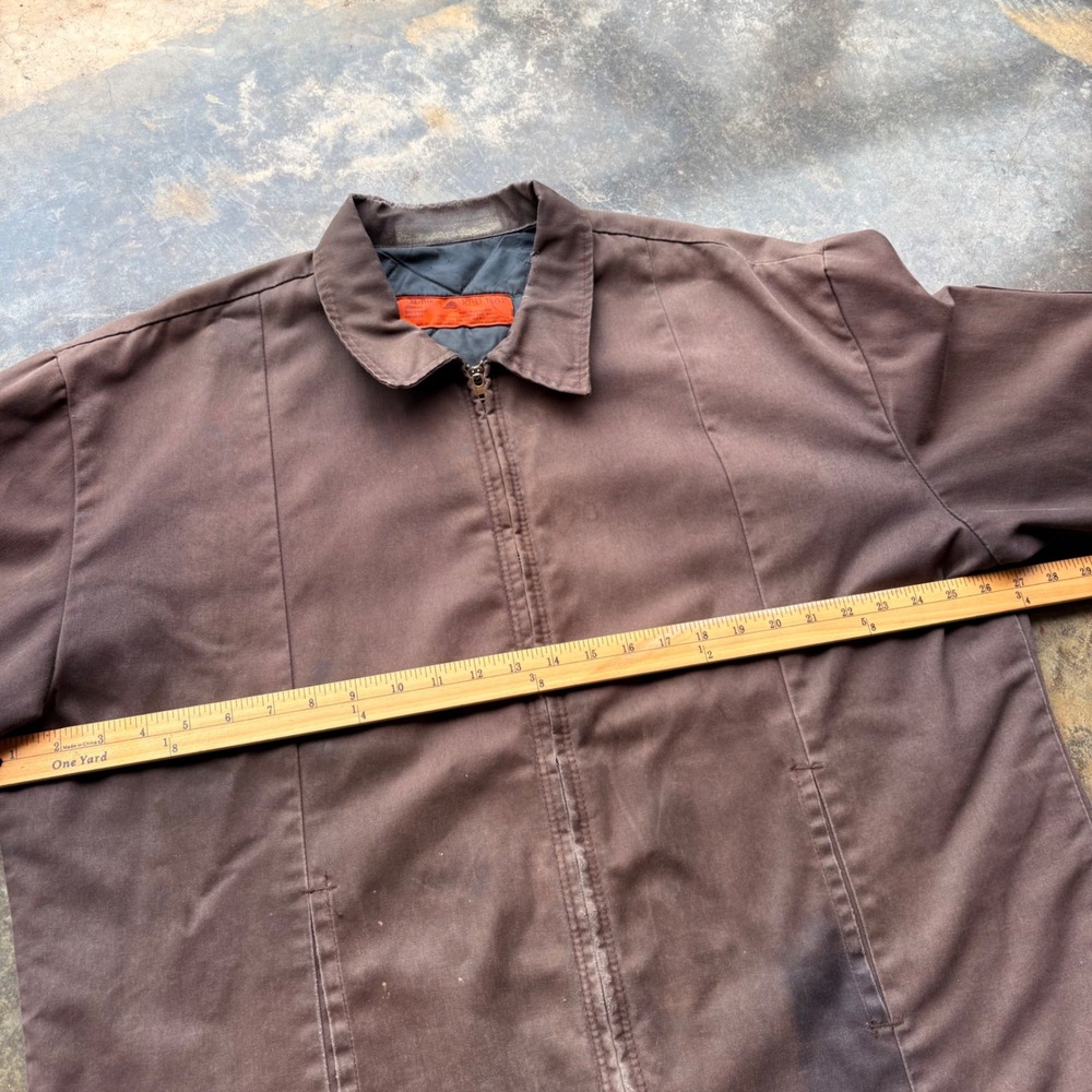 Red Kap Work Jacket Mens XL Brown Quilted Lined Full Zip Utility JT50BN8 Vintage - Picture 3 of 6